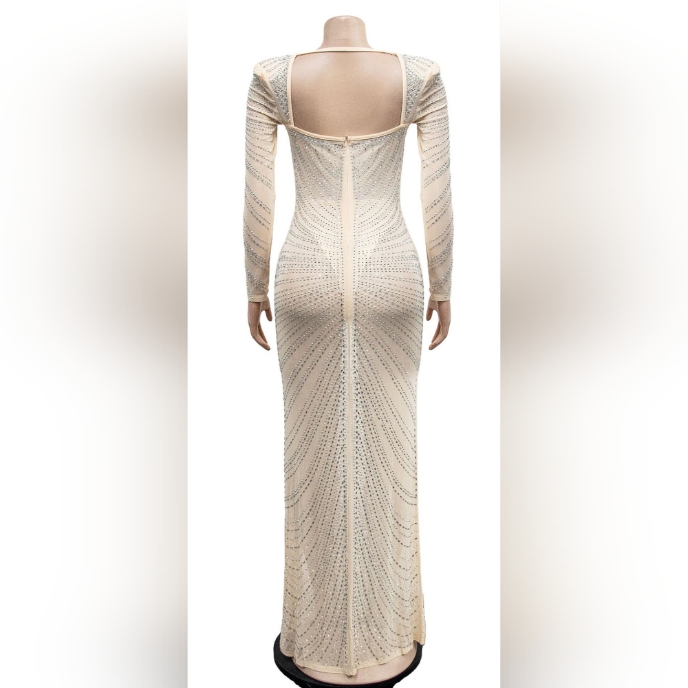 Fashion Sexy maxi Mesh Rhinestones details Dress New Size M,XL,XXL Available S. - Picture 4 of 8